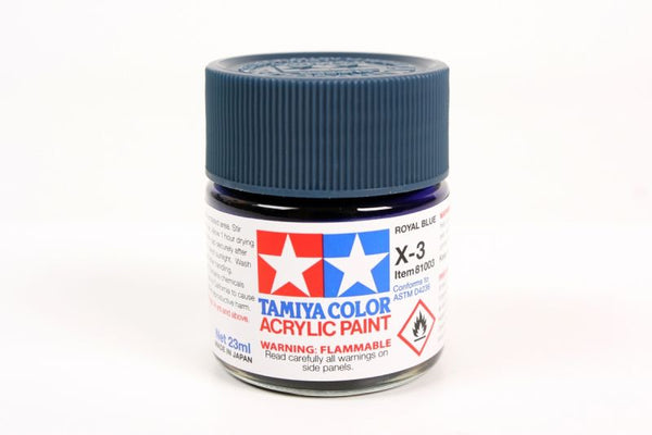 Tamiya Acrylic X-3 Royal Blue, 23ml Bottle
