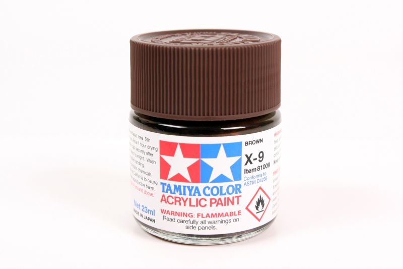 Tamiya Acrylic X-9 Brown, 23ml Bottle