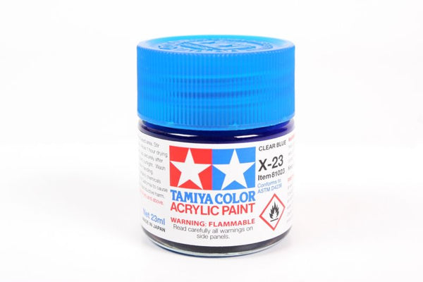 Tamiya Acrylic X-23 Clear Blue, 23ml Bottle