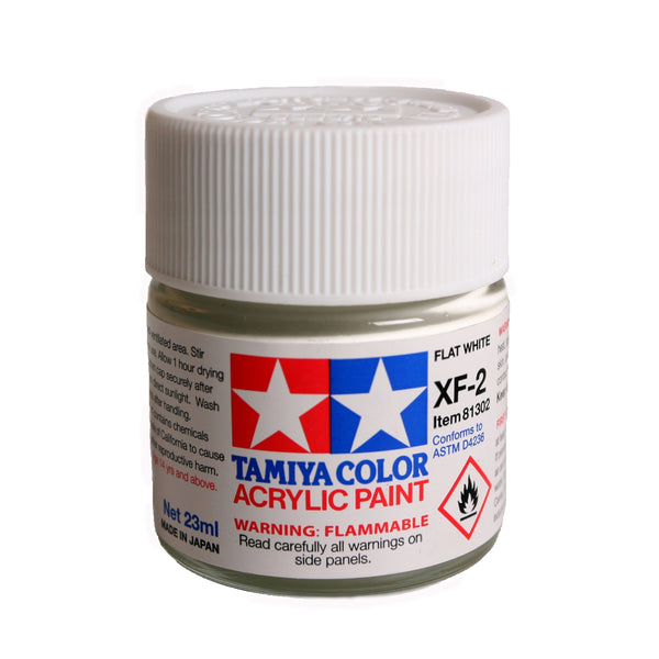 Tamiya Acrylic XF-2 Flat White Paint, 23ml Bottle