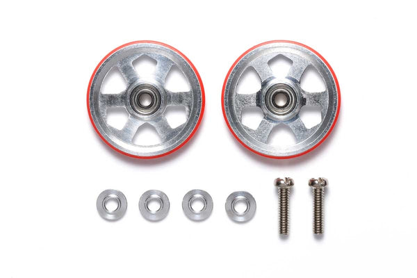 Tamiya 19mm Aluminum Ball-Race Rollers (6 Spokes) w/ Plastic