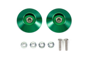 Tamiya HG 19mm Tapered Aluminum Ball- Race Rollers (Ringless/Green)