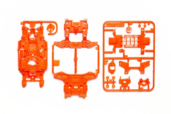 Tamiya JR MS Chassis Set, Fluorescent Orange, Mini 4WD Station