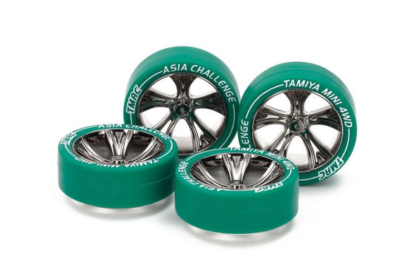 Tamiya Small Diameter Low-Profile Tire & Black Plated A-Spoke