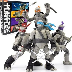 ToyShnip Teenage Mutant Ninja Turtles BST AXN Turtles IDW Comic Black and White 5-Inch Action Figure 4-Pack - SDCC 2023