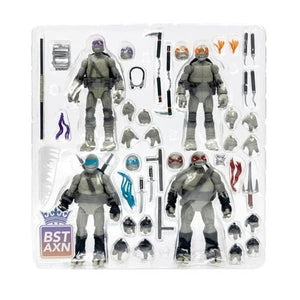 ToyShnip Teenage Mutant Ninja Turtles BST AXN Turtles IDW Comic Black and White 5-Inch Action Figure 4-Pack - SDCC 2023