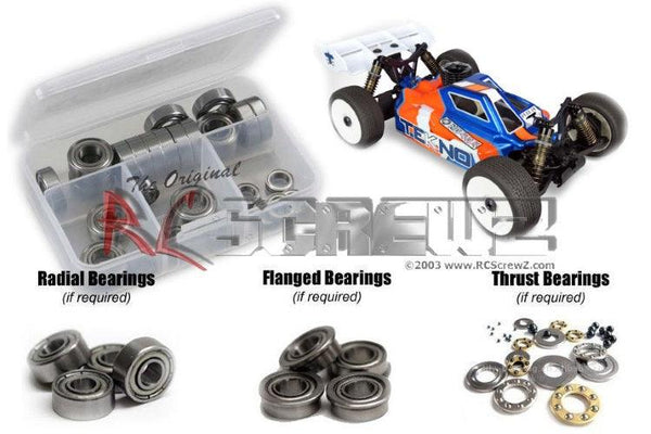 RCScrewZ TEK016B Metal Shielded Bearing Kit For Tekno Kit (#TKR8300)