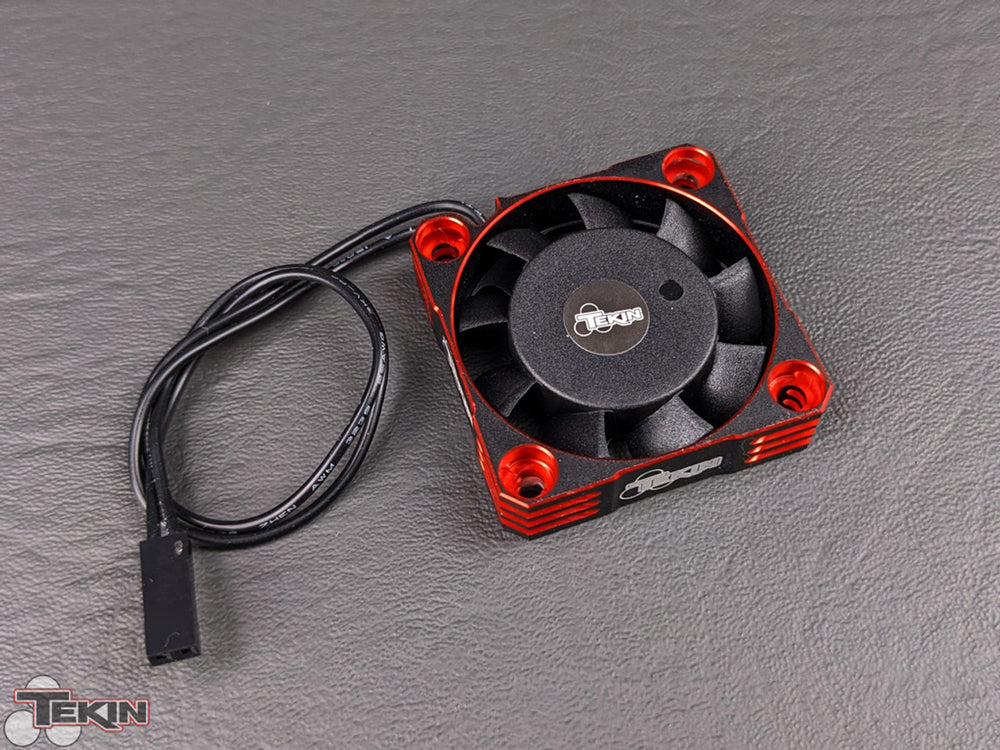 Tekin Fan 40x40x10 Hiflow Black/Red 2pin 2.5mm Plugx180mm x 26awg