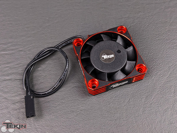 Tekin Fan 40x40x10 Hiflow Black/Red 2pin 2.5mm Plugx180mm x 26awg