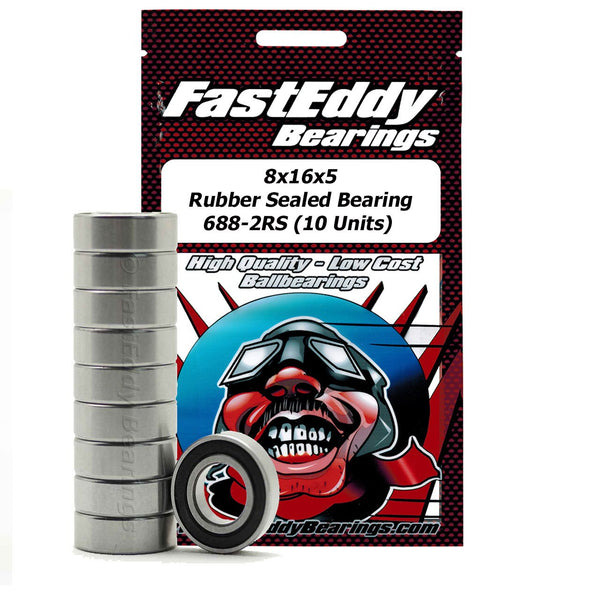 Team FastEddy 8x16x5mm Rubber Sealed Bearing (10) 688-2RS