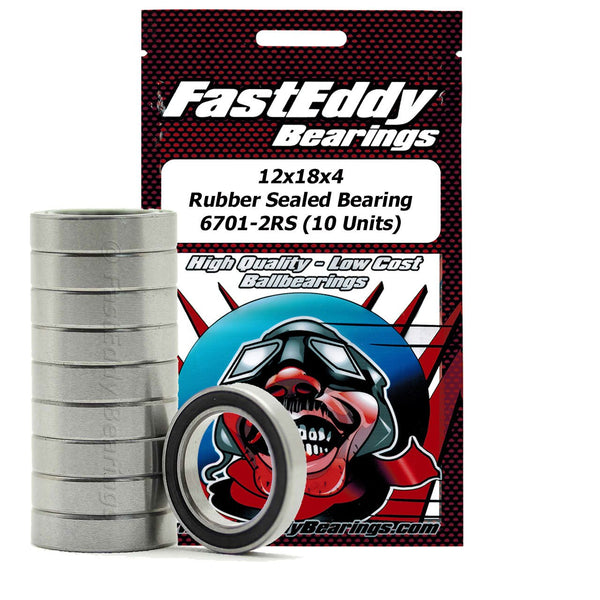 Team FastEddy 12x18x4mm Rubber Sealed Bearing (10) 6701-2RS