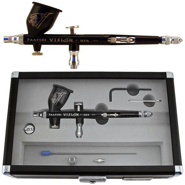 Paasche TGX-2F Vision Dual Double Action Gravity Feed Airbrush Set Talon TGX2F