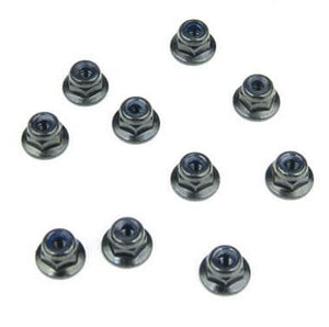 Tekno RC TKR1211 M3 Locknuts Flanged Black (10) EB410 EB48 NB48 NT48 SCT410