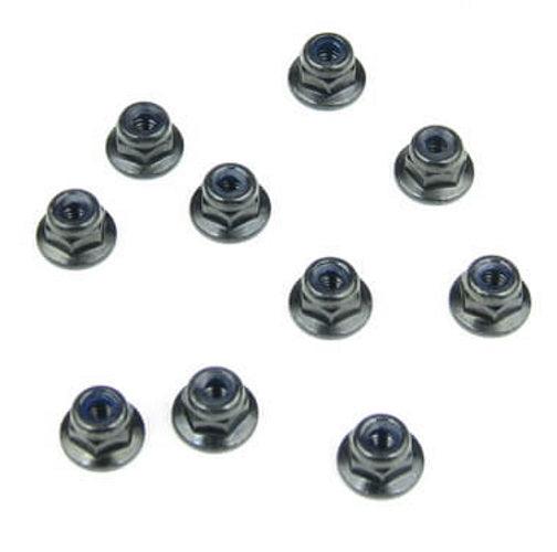Tekno RC TKR1211 M3 Locknuts Flanged Black (10) EB410 EB48 NB48 NT48 SCT410