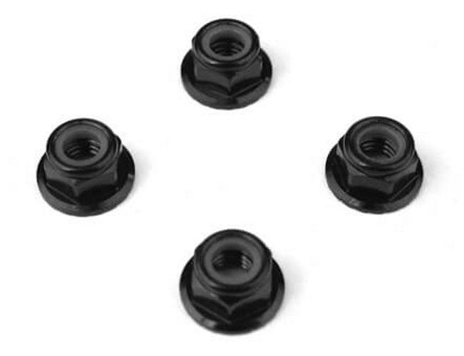 Tekno TKR1215 Aluminum Flanged Serrated Black M5 Locknuts SCT410