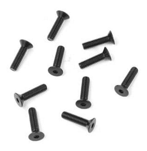 Tekno TKR1303 M2.5x10mm Flat Head Screws (Black, 10pieces) EB410