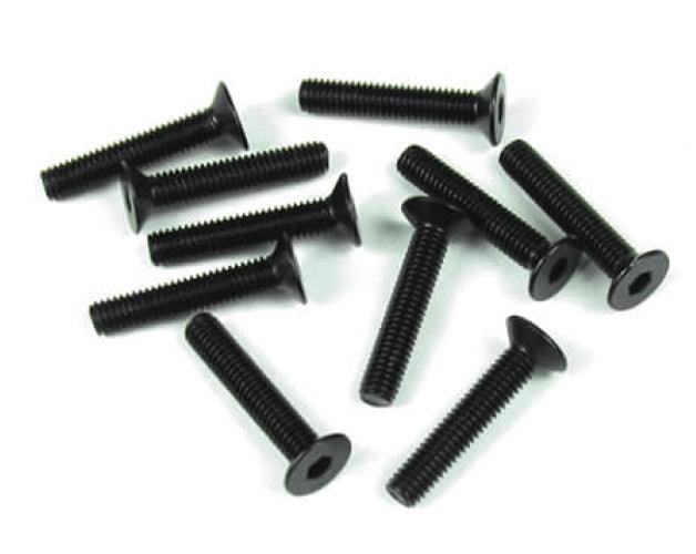Tekno RC TKR1327 M3x16mm Flat Head Screws (Black 10) EB48.3 EB48SL ET48.3