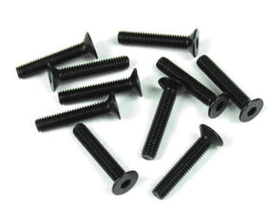 Tekno RC TKR1327 M3x16mm Flat Head Screws (Black 10) EB48.3 EB48SL ET48.3