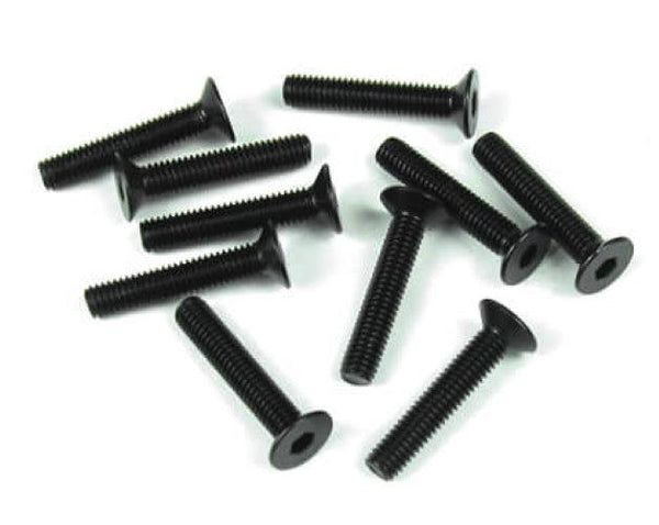 Tekno RC TKR1327 M3x16mm Flat Head Screws (Black 10) EB48.3 EB48SL ET48.3