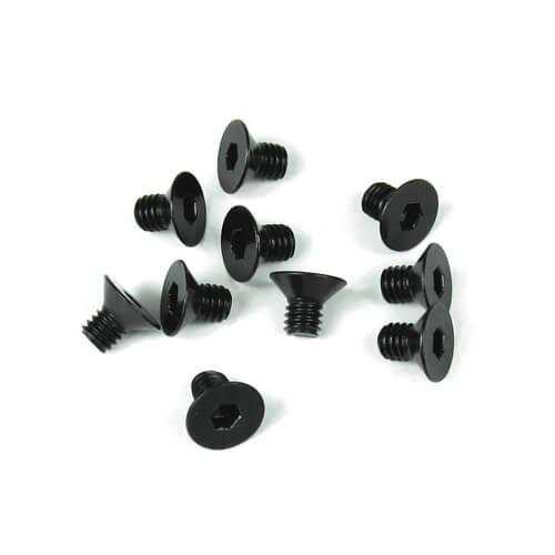 Tekno M4x6mm Flat Head Screw (Black 10pieces) EB48 EB48SL ET48 MT410 NT48 SCT410