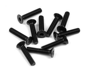 Tekno TKR1349 M4x20mm Flat Head Screws (Black, 10pieces) EB48 ET48 NB48