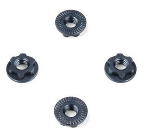 Tekno RC TKR6274 Wheel Nuts (7mm, Serrated, Gun metal ano, M4, 4pieces) EB410
