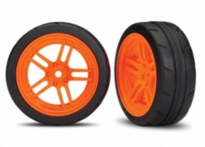 Traxxas 8373A 1.9" Mounted Tires / Wheels Green Rear 4-Tec Ford GT
