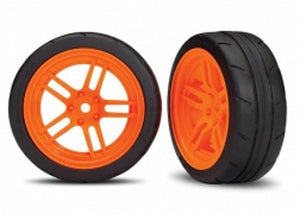Traxxas 8373A 1.9" Mounted Tires / Wheels Green Rear 4-Tec Ford GT