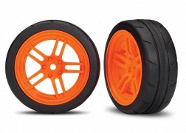 Traxxas 8373A 1.9" Mounted Tires / Wheels Green Rear 4-Tec Ford GT