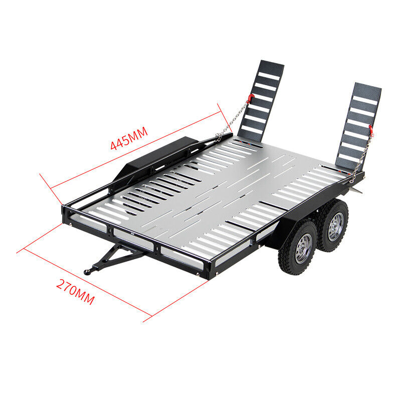 Powerhobby 1/10 CNC Machined Dual Axle Scale Truck Trailer Crawler Silver