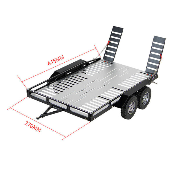 Powerhobby 1/10 CNC Machined Dual Axle Scale Truck Trailer Crawler Silver
