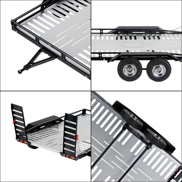 Powerhobby 1/10 CNC Machined Dual Axle Scale Truck Trailer Crawler Silver