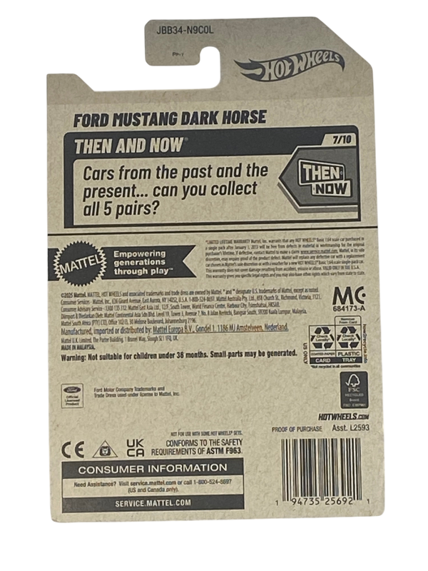 Hot Wheels Ford Mustang Dark Horse | Then and Now Series 7/10