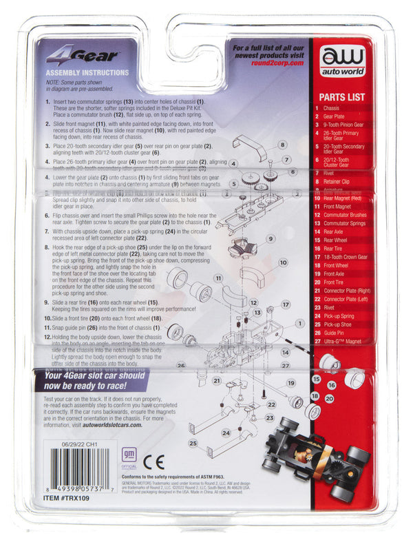 Auto World 4Gear Deluxe Pit Kit Chevy Camaro Funny Car for AFX HO Slot TRX109