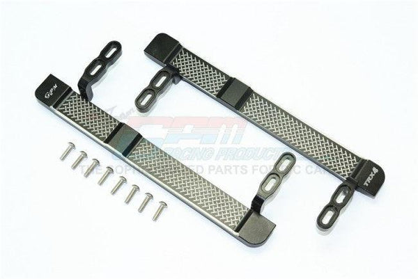 GPM ALUMINUM SIDE STEPS RETICULATED PATTERN TRAXXAS TRX-4 TRAIL DEFENDER BLACK