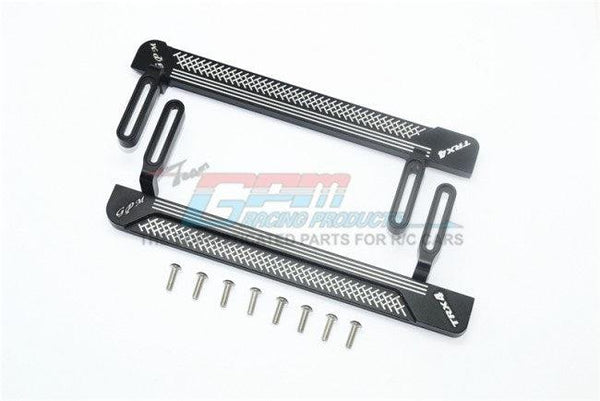 GPM ALUMINUM SIDE STEPS PATTERN B TRAXXAS TRX-4 TRAIL DEFENDER / BLAZER BLACK