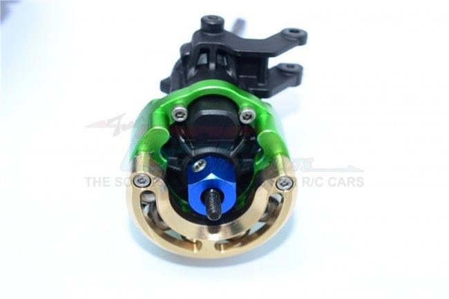 GPM ALUMINUM PENDULUM WHEEL KNUCKLE BRASS LID HEX ADAPTER TRAXXAS TRX-4 BLUE