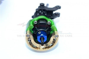 GPM ALUMINUM PENDULUM WHEEL KNUCKLE BRASS LID HEX ADAPTER TRAXXAS TRX-4 BLUE