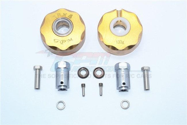 GPM BRASS PENDULUM WHEEL KNUCKLE AXLE WEIGHT + 23MM HEX ADAPTER TRAXXAS TRX-4