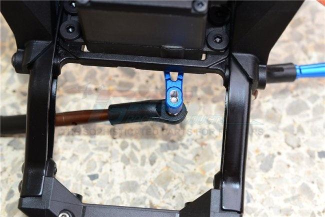 GPM ALUMINUM SERVO HORN WITH SPRING STEEL STEERING LINKS TRAXXAS TRX-4 BLUE