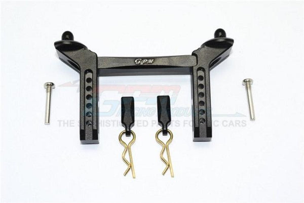 GPM ALUMINUM FRONT BODY MOUNT & POST Traxxas TRX-4 Black