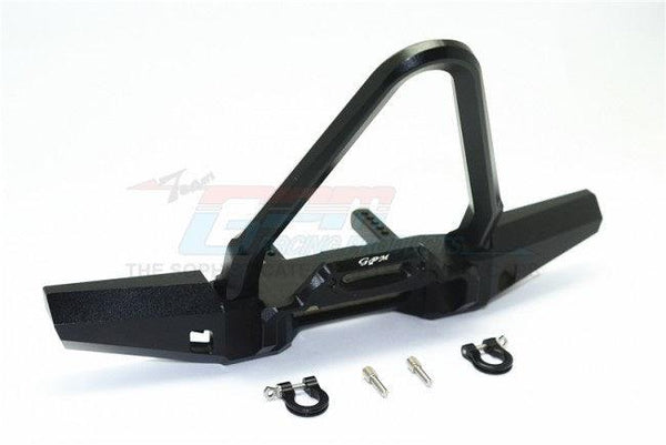 GPM ALUMINUM FRONT BUMPER WITH D-RINGS SPIKED DESIGN TRAXXAS TRX-4 / TRX-6 BLACK