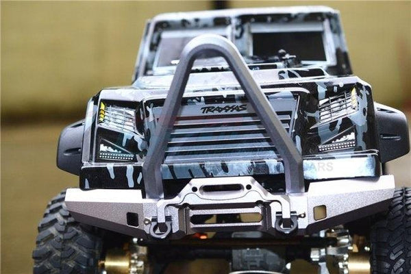 GPM ALUMINUM FRONT BUMPER WITH D-RINGS SPIKED DESIGN TRAXXAS TRX-4 / TRX-6 BLACK