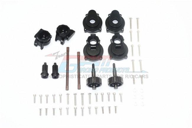 GPM REAR GEAR BOX KNUCKLE ARMS+SPINDLE GEAR+REAR AXLE SHAFT TRAXXAS TRX-4 BLACK
