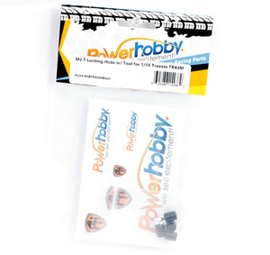 Powerhobby M2.5 Locking Hubs w Tool (4) FOR Traxxas TRX-4M Black TRX4m