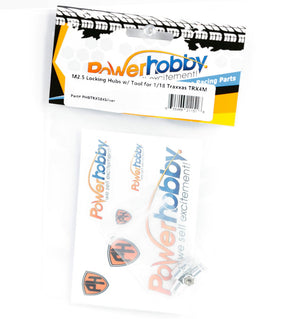 Powerhobby M2.5 Locking Hubs w Tool (4) FOR Traxxas TRX-4M Silver TRX4m