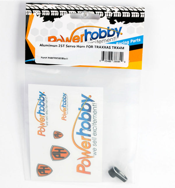 Powerhobby Aluminum 25T Servo Horn FOR Traxxas TRX-4M Black TRX4M