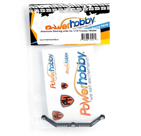 Powerhobby Aluminum Steering Link FOR Traxxas TRX-4M Black TRX4m