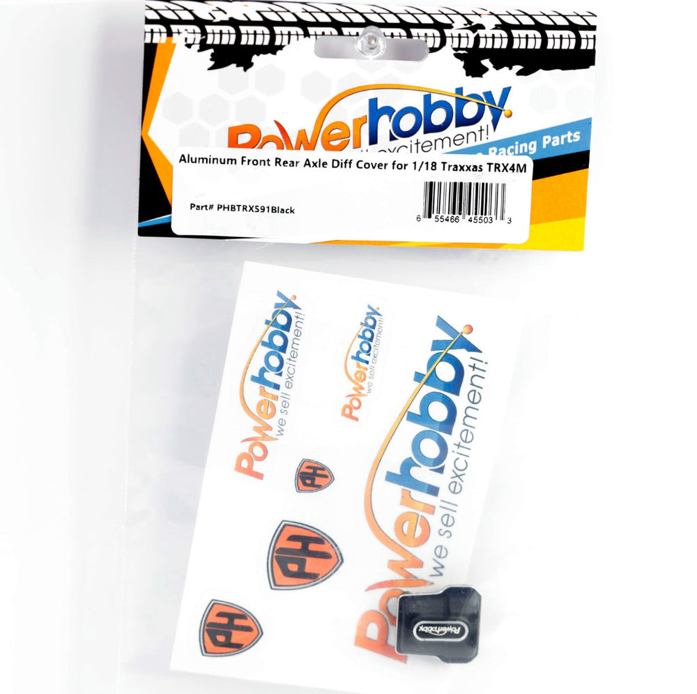 Powerhobby Aluminum Front / Rear Axle Diff Cover FOR Traxxas TRX-4M Black TRX4M