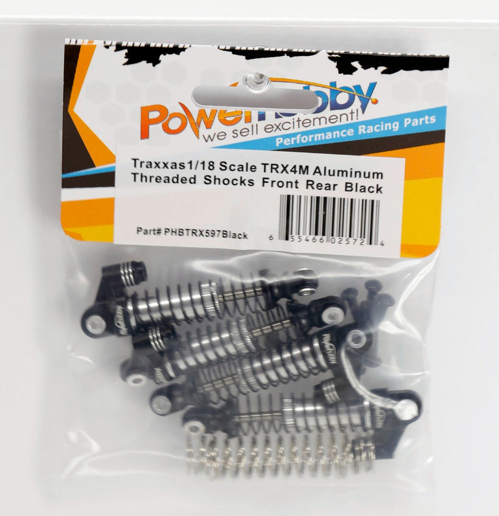 Powerhobby Aluminum 51mm Long Travel Shocks Black FOR Traxxas TRX-4M